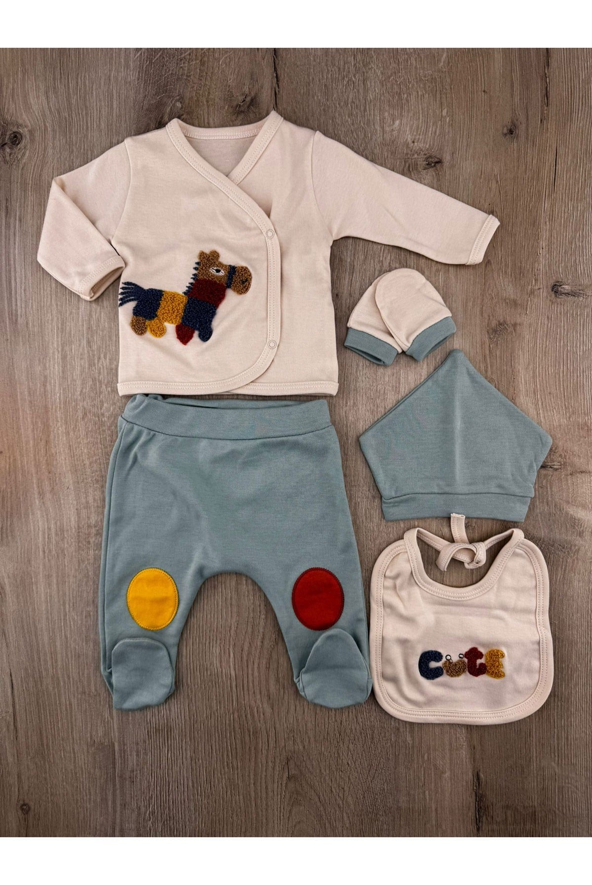 Serde Baby (0-3 Ay) 2049 Renkli Zebra Desenli Zıbın Takımı