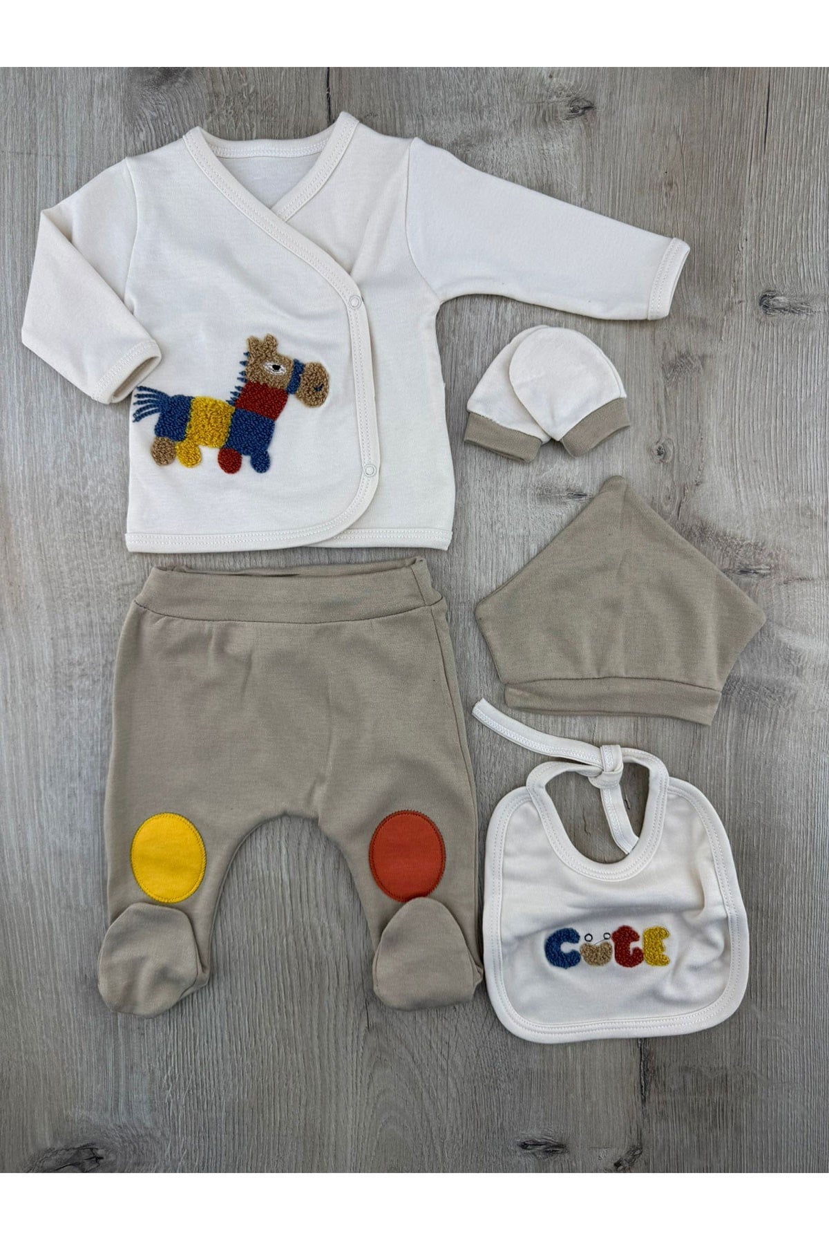 Serde Baby (0-3 Ay) 2049 Renkli Zebra Desenli Zıbın Takımı
