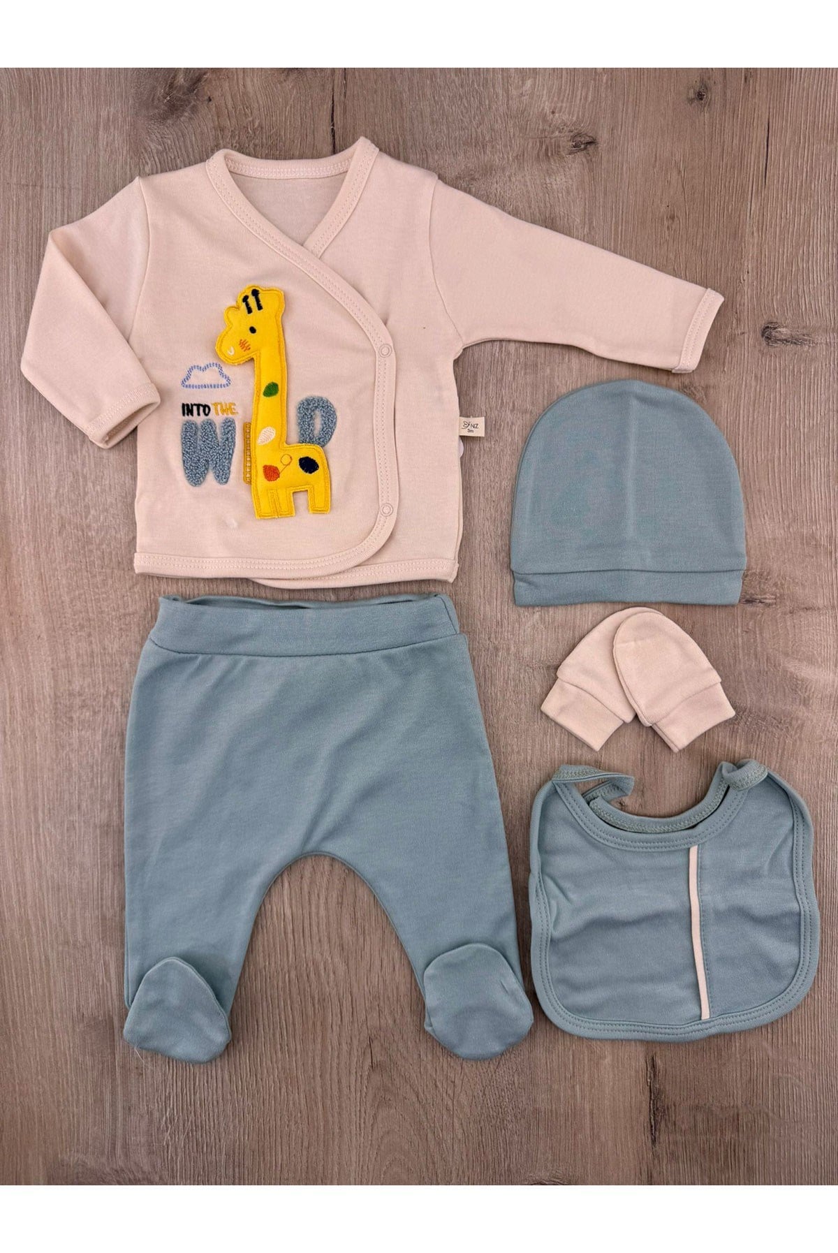 Serde Baby (0-3 Ay) Mobil Zürafa Desenli Zıbın Takımı