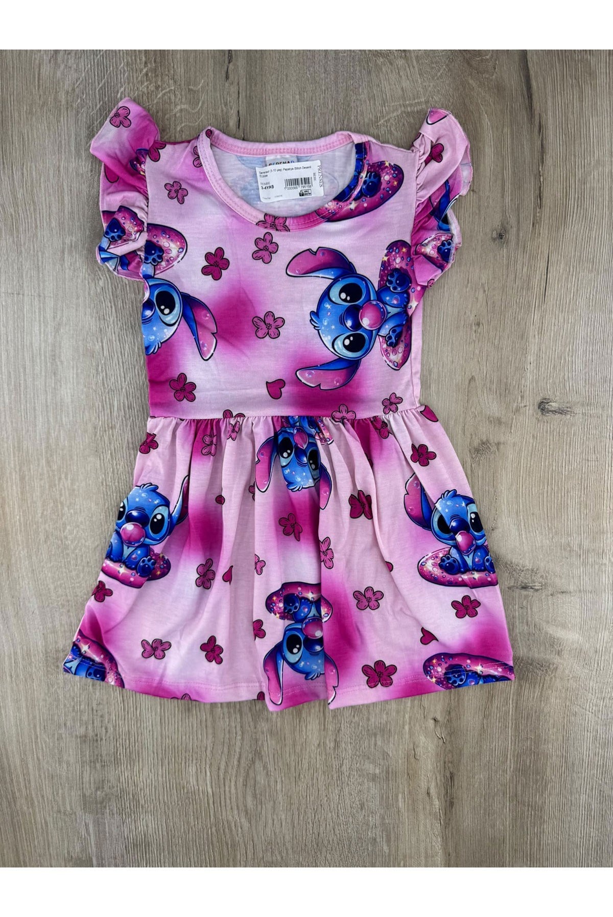 Serenad (3-10 yaş) Papatya-Stitch Desenli ELbise