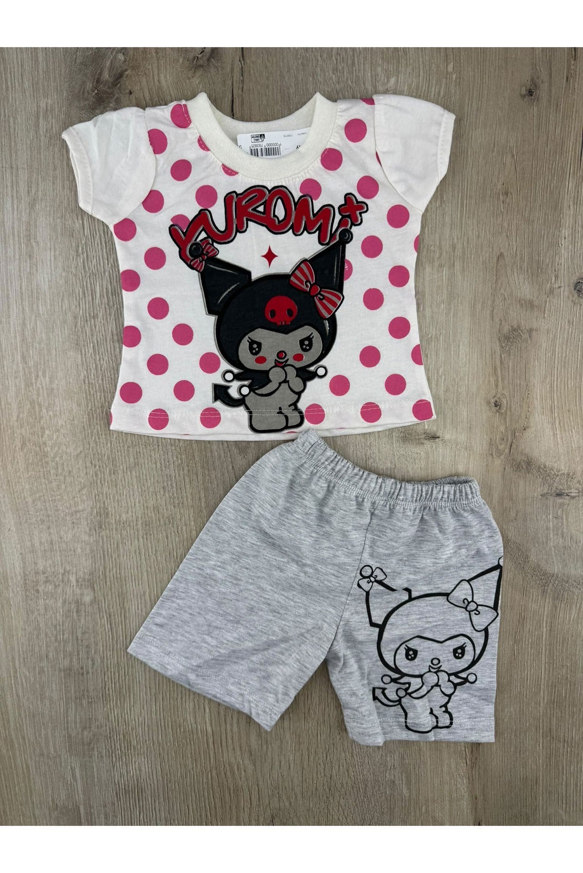 SMZ (0-12 Ay) Puanlı Kuromi-2 Desenli Şortlu Takım