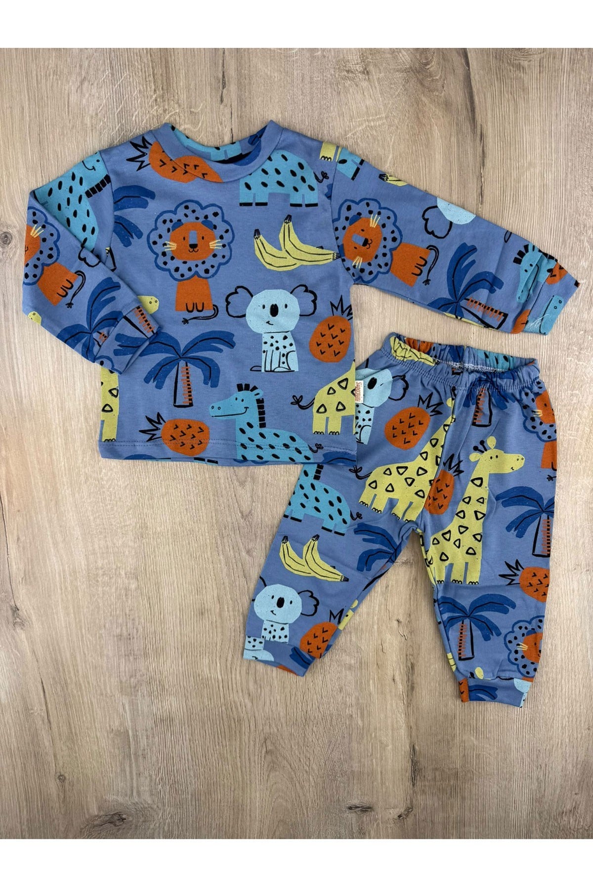 Süpermini (1-4 Yaş) Zürafa Desenli Pijama Takımı