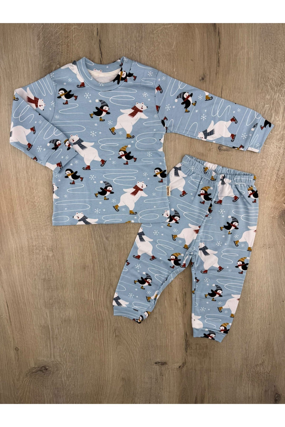 Süpermini (1-8 Yaş) Penguen Desenli Pijama Takımı