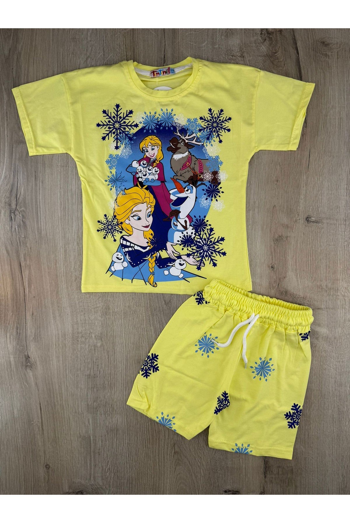 Tintini (3-10 Yaş) Frozen Desenli Şortlu Takım