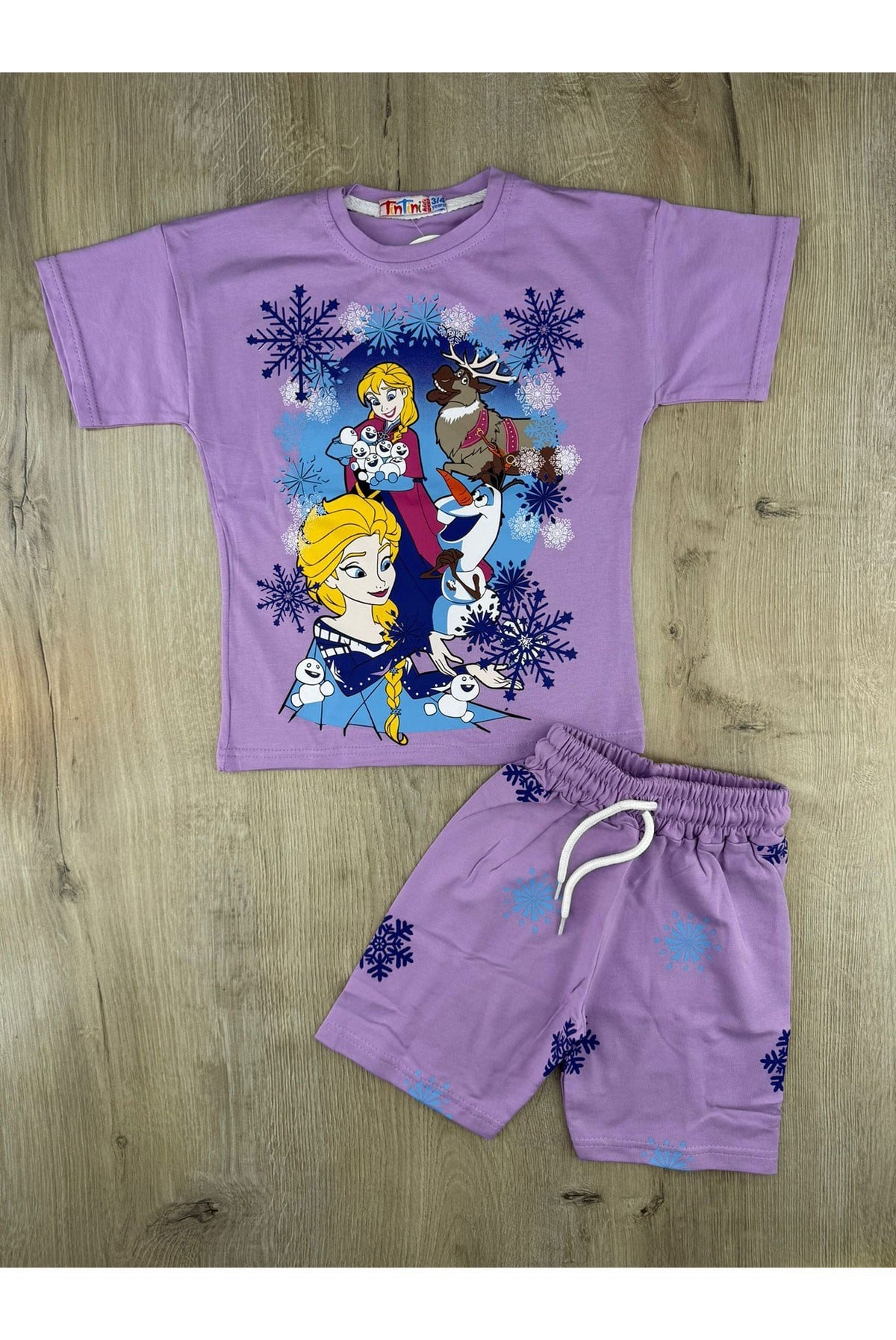 Tintini (3-10 Yaş) Frozen Desenli Şortlu Takım