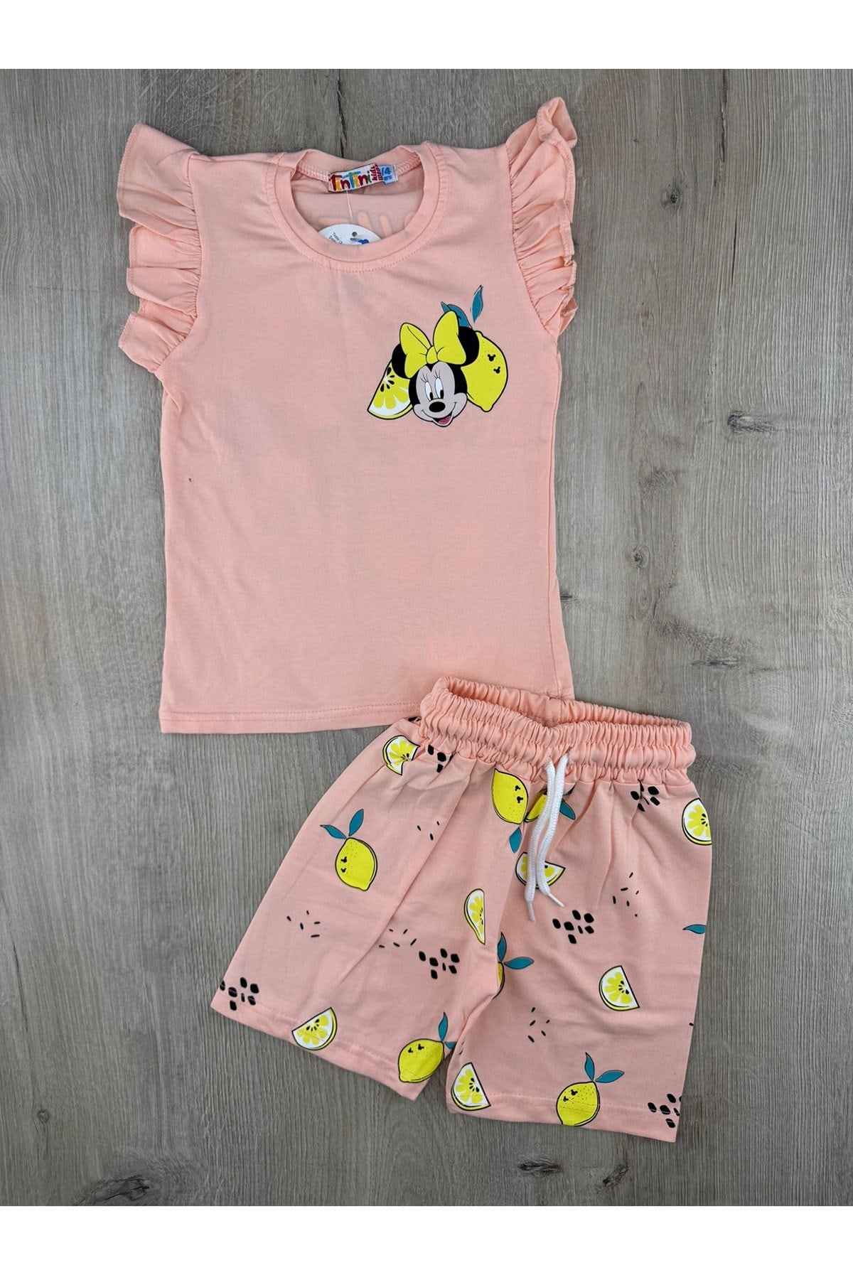 Tintini (3-10 Yaş) Limon-Minnie Desenli Şortlu Takım