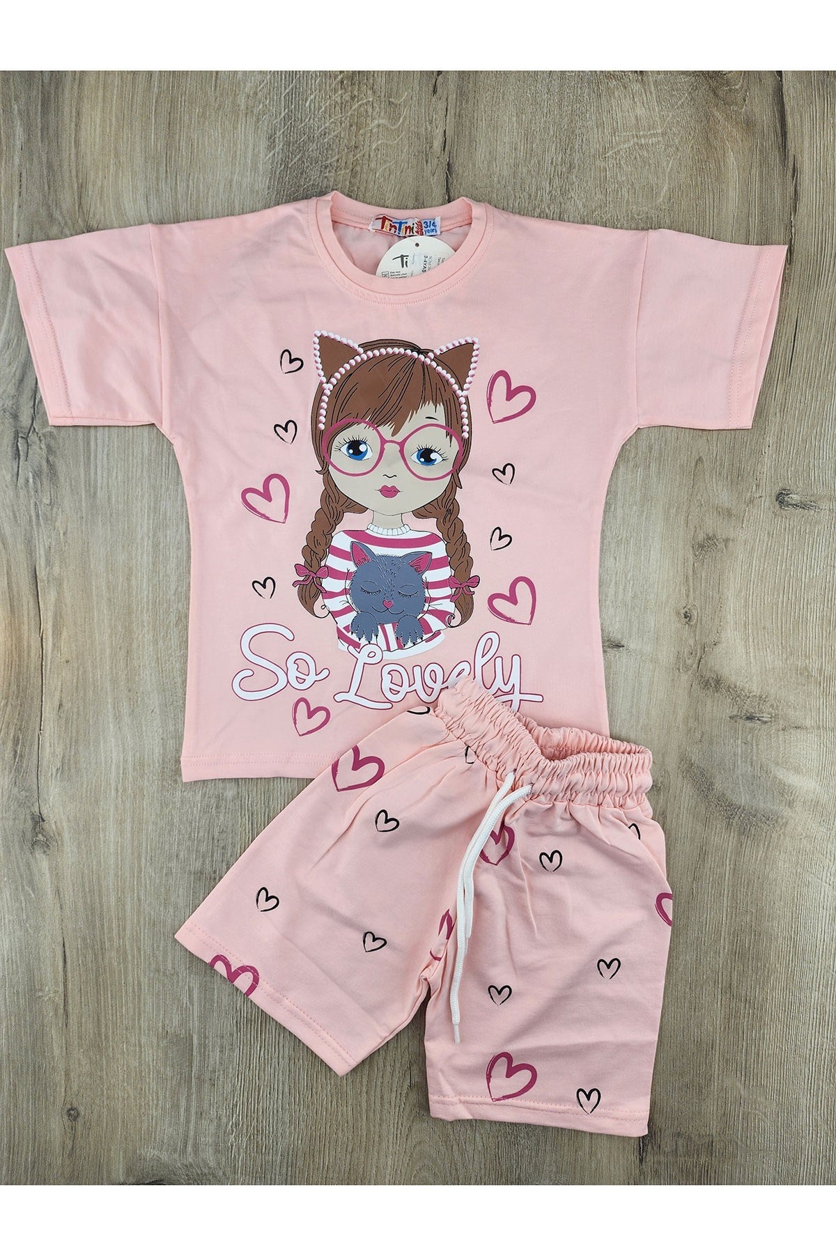 Tintini (3-10 Yaş) So Lovely Desenli Şortlu Takım