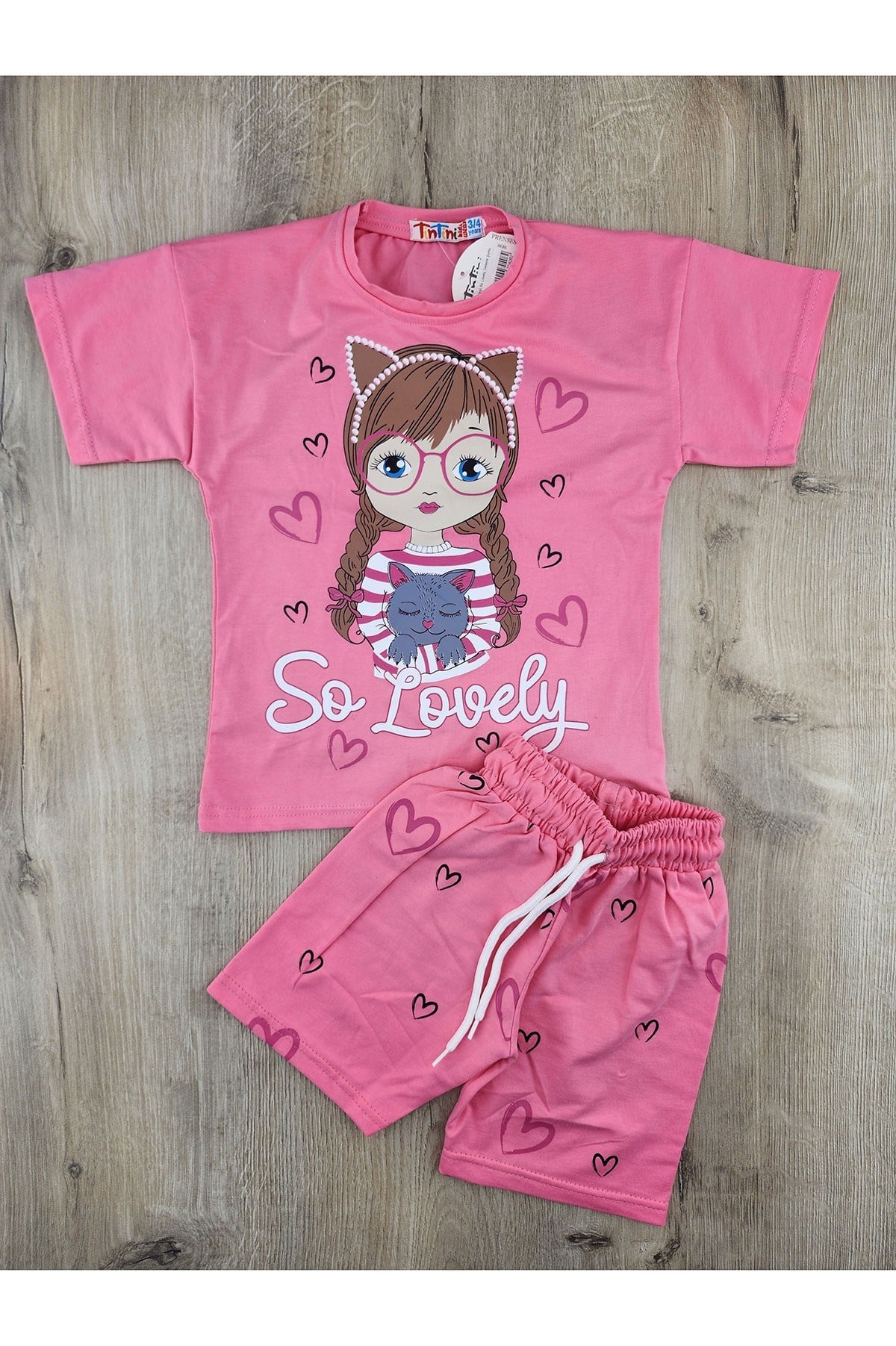Tintini (3-10 Yaş) So Lovely Desenli Şortlu Takım