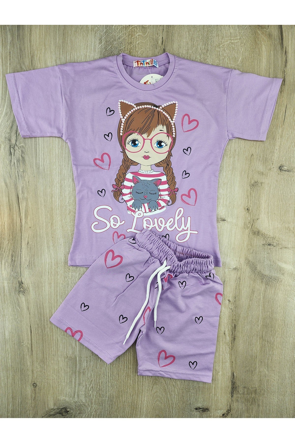 Tintini (3-10 Yaş) So Lovely Desenli Şortlu Takım