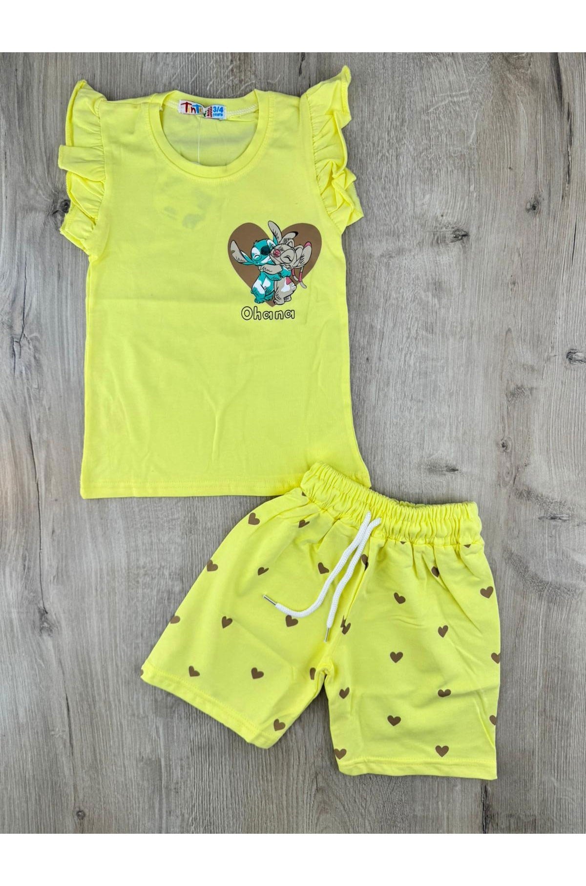 Tintini (3-10 Yaş) Stitch Desenli Şortlu Takım