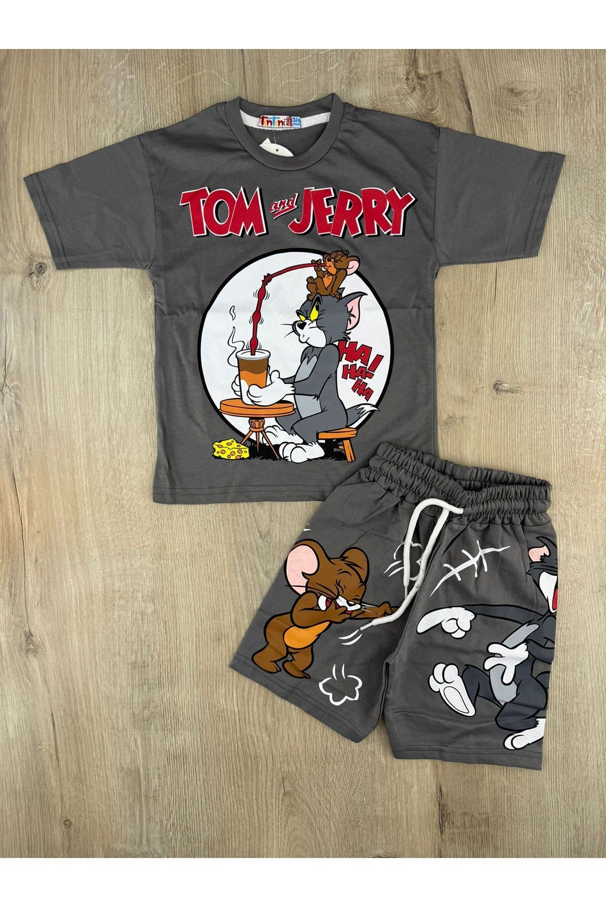 Tintini (3-10 Yaş) Tom Ve Jerry Desenli Şortlu Takım