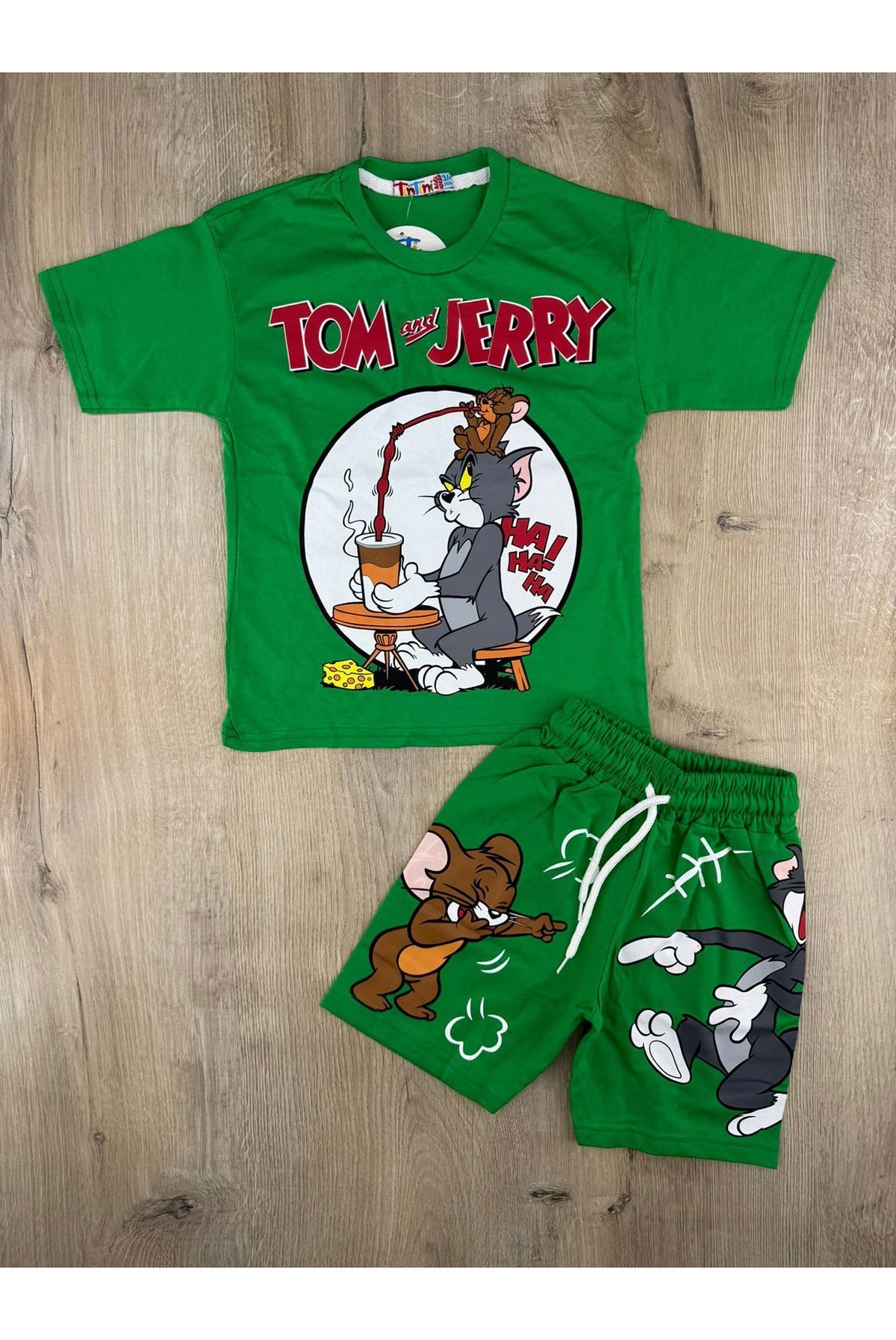 Tintini (3-10 Yaş) Tom Ve Jerry Desenli Şortlu Takım