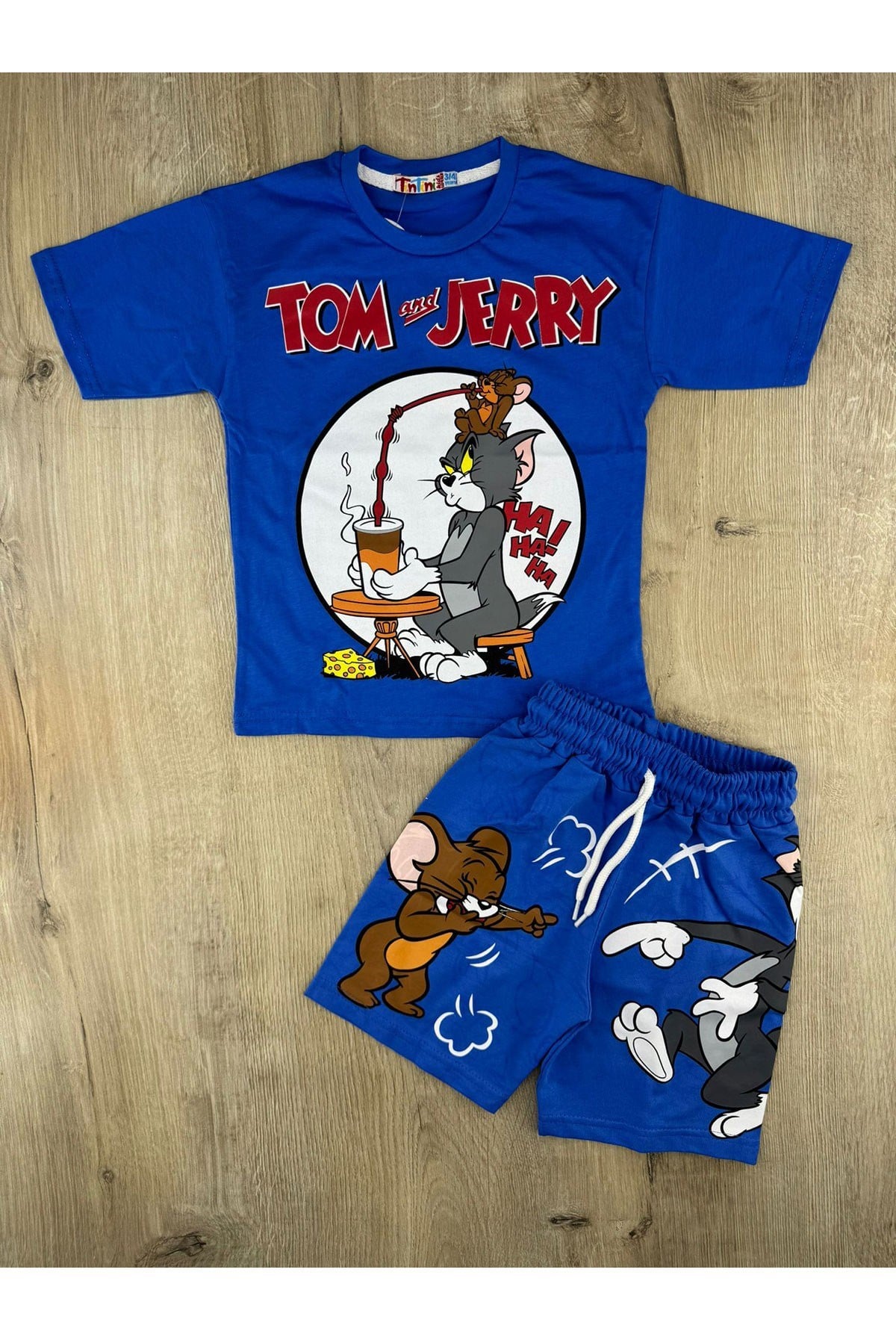 Tintini (3-10 Yaş) Tom Ve Jerry Desenli Şortlu Takım