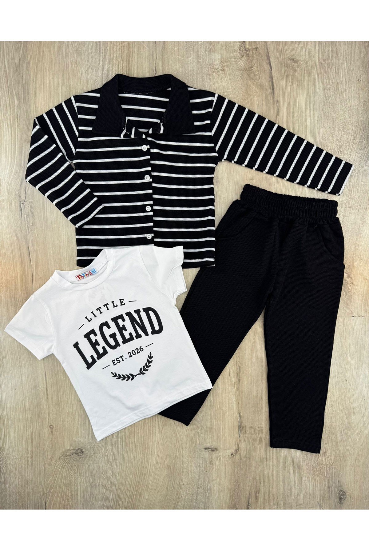 Tintini-62 (3-10 Yaş) Legend Desenli Hırkalı 3Lü Mevsimlik Takım