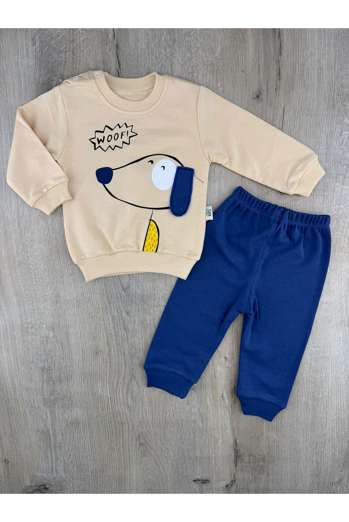 Uso Baby(9-12-18 Ay) Sevimli Köpek Woof Desenli Mevsimlik Takım