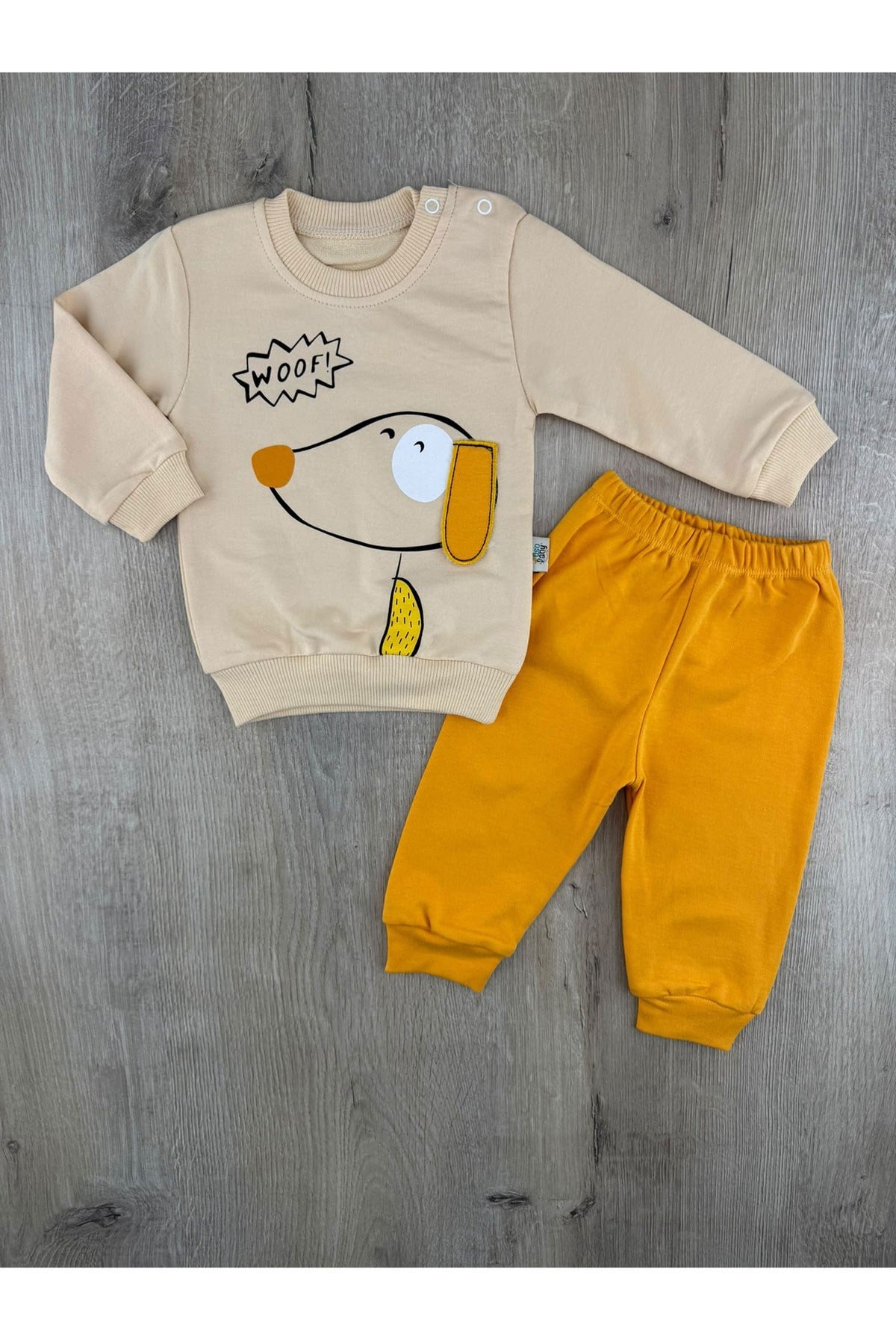 Uso Baby(9-12-18 Ay) Sevimli Köpek Woof Desenli Mevsimlik Takım