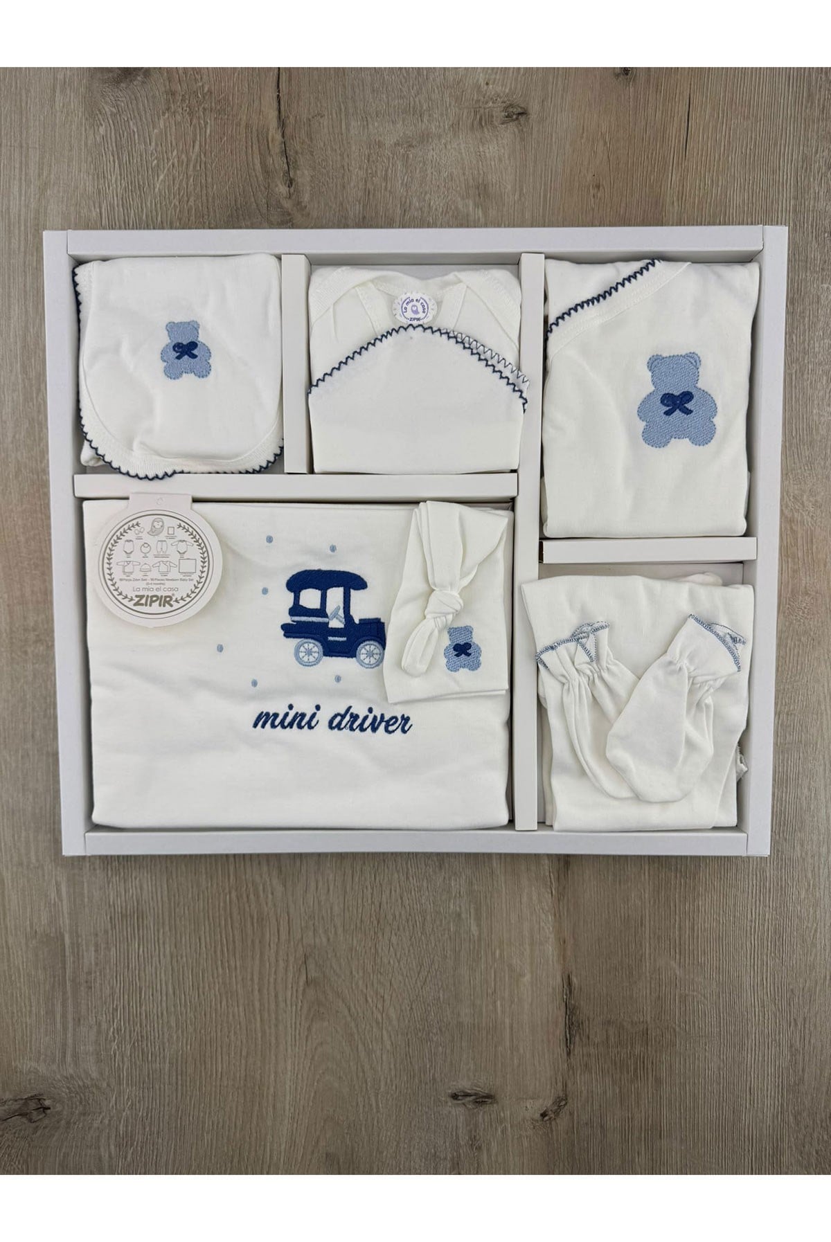 ZIPIR (0-3 Ay) Mini Driver Desenli 10 Lu Hastane Çıkış Seti