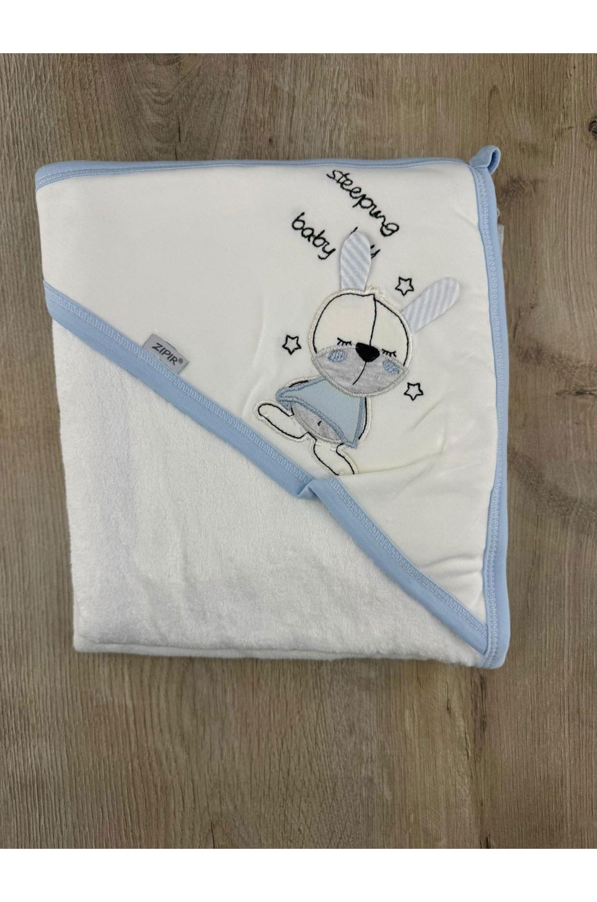 Zıpır Baby (0-2 Yaş) Uyuyan Tavşan Desenli Banyo Havlusu