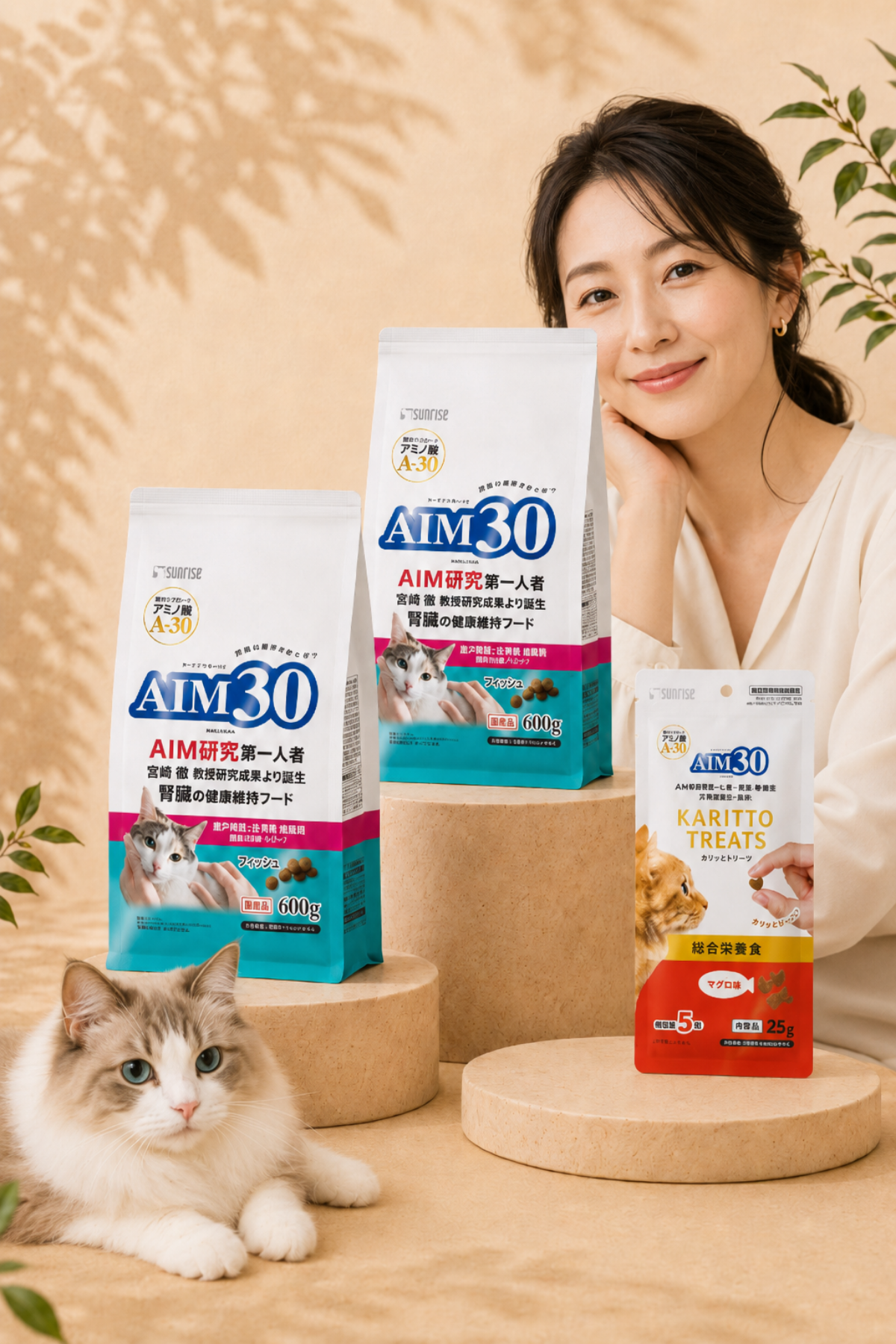 2'li AIM30 +11 YAŞLI KEDİ MAMASI BALIKLI, MULTİVİTAMİN HEDİYELİ