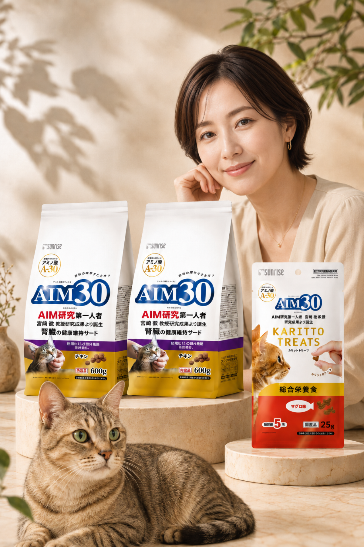 2'li AIM30 +15 YAŞLI KEDİ MAMASI TAVUKLU, MULTİVİTAMİN HEDİYELİ
