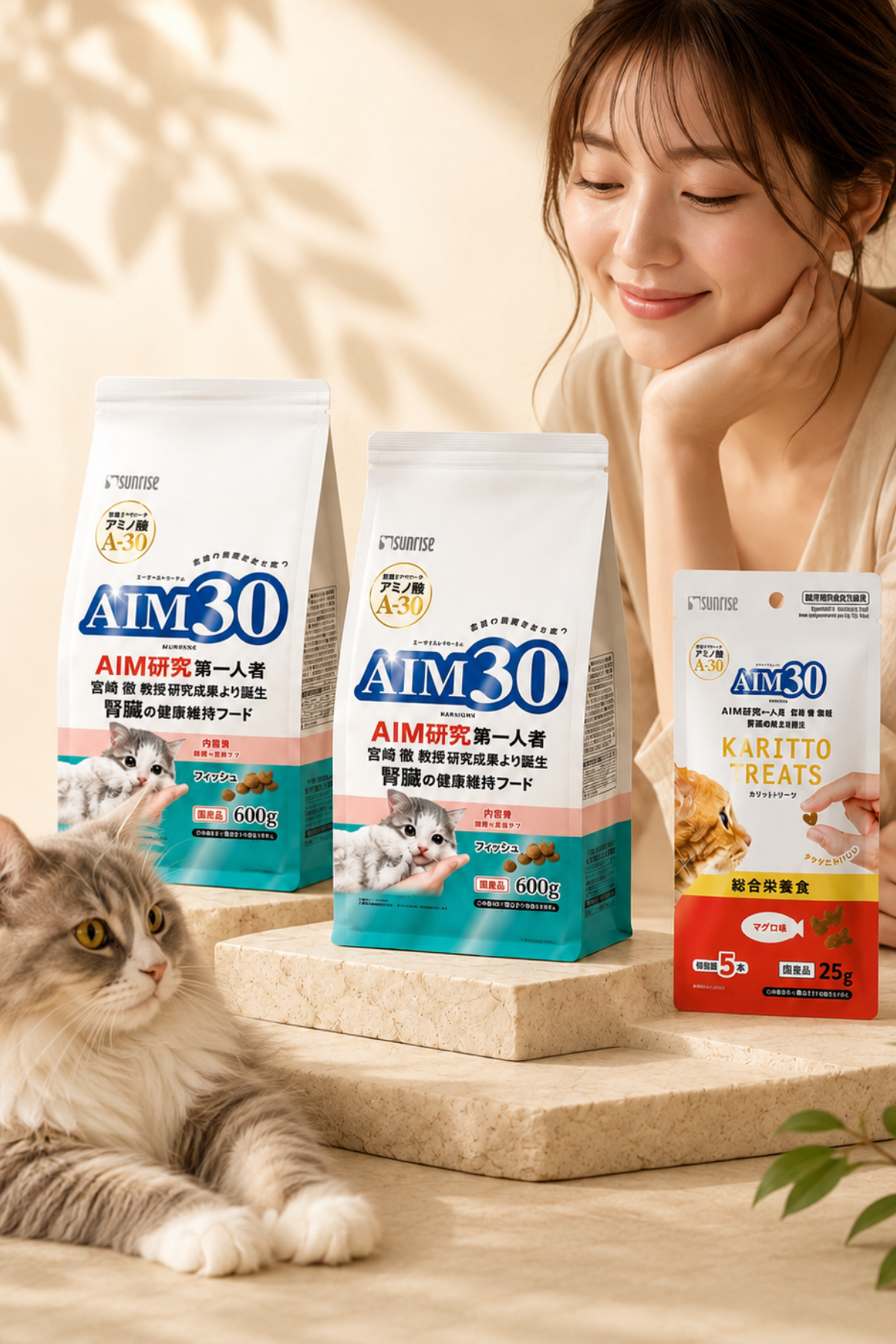 2'li AIM30 YAVRU KEDİ MAMASI BALIKLI, MULTİVİTAMİN HEDİYELİ
