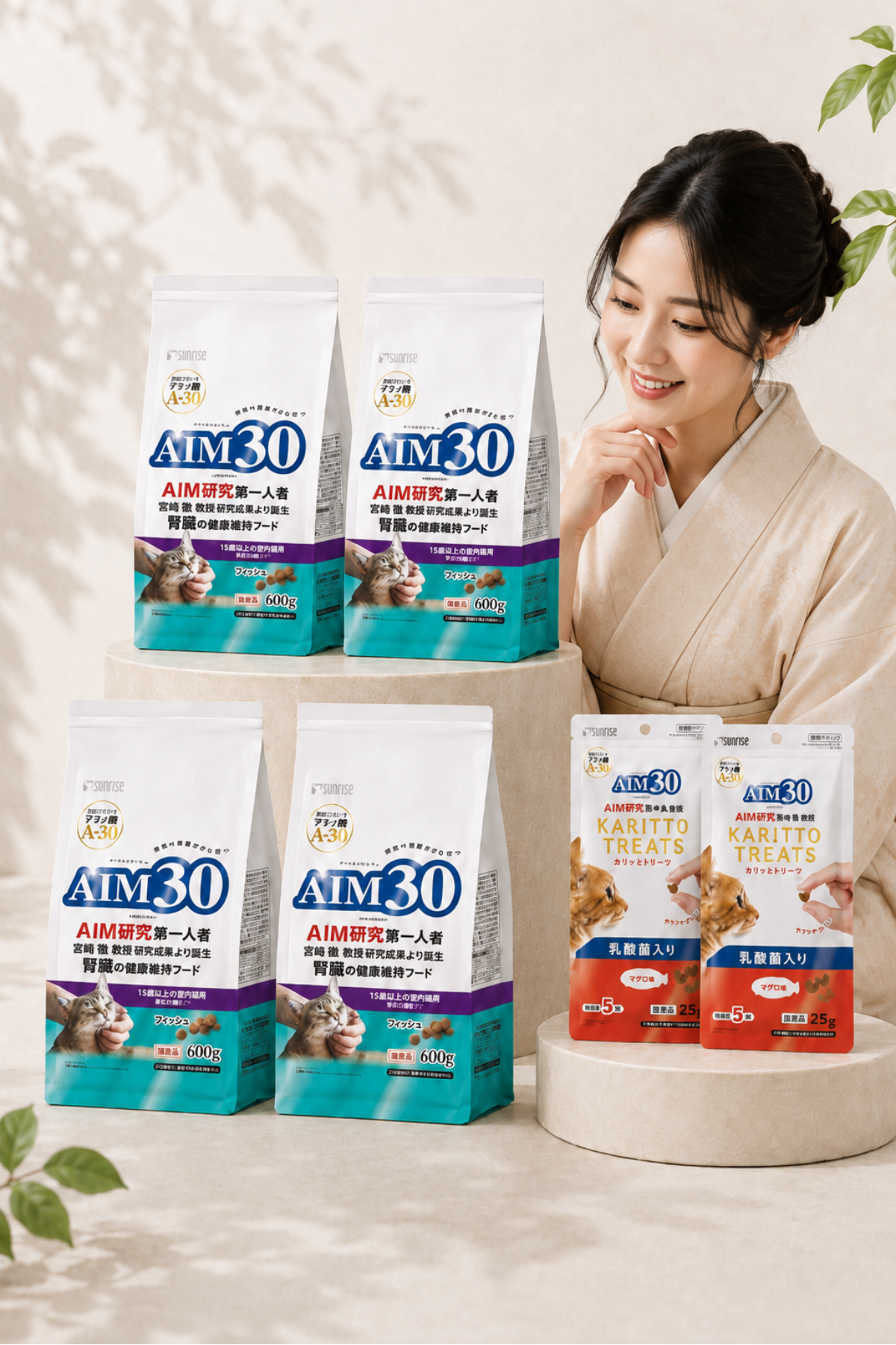 4'lü AIM30 +15 YAŞLI KEDİ MAMASI BALIKLI, MULTİVİTAMİN HEDİYELİ