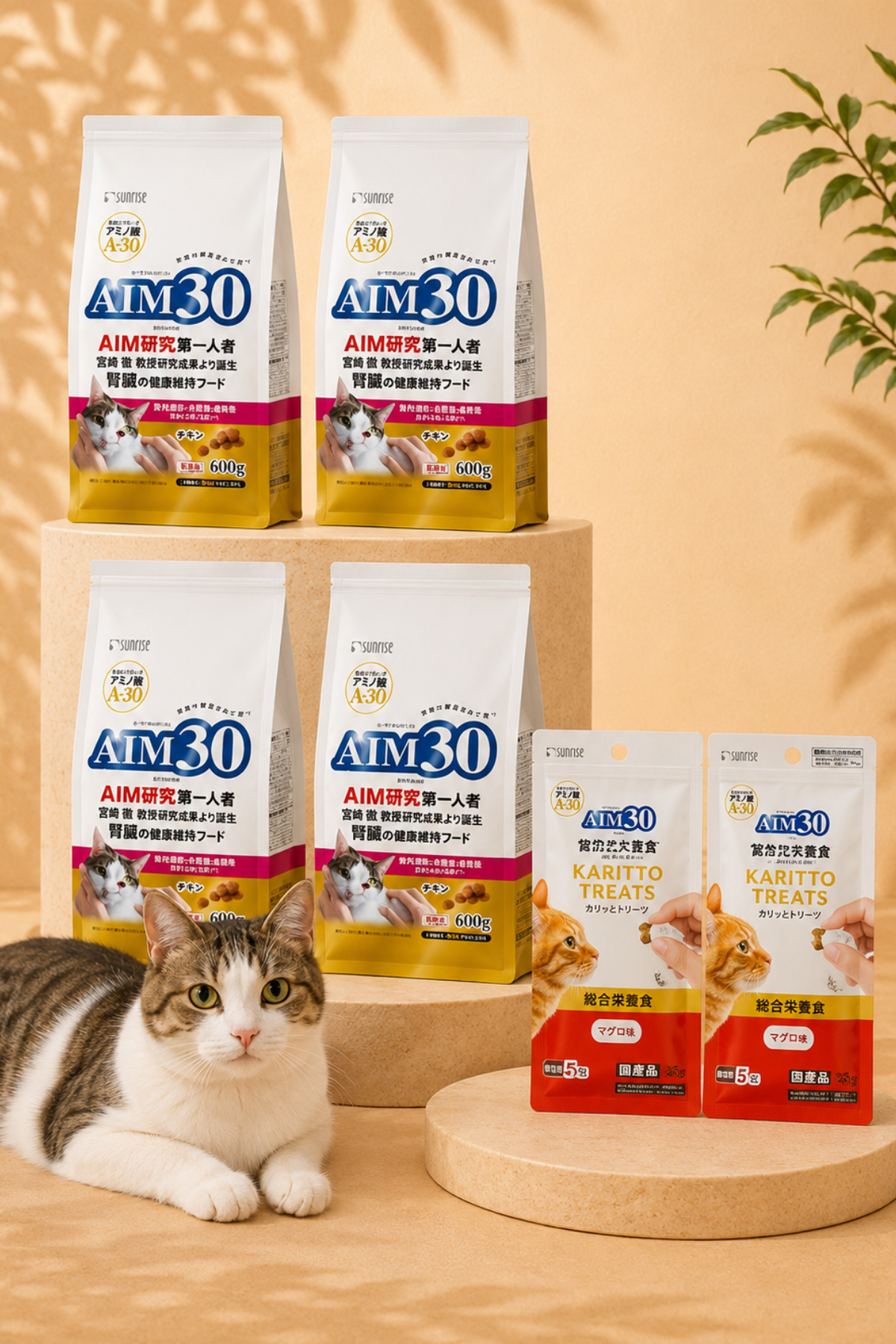4'lü AIM30 STERİL YETİŞKİN KEDİ MAMASI TAVUKLU, MULTİVİTAMİN HEDİYELİ