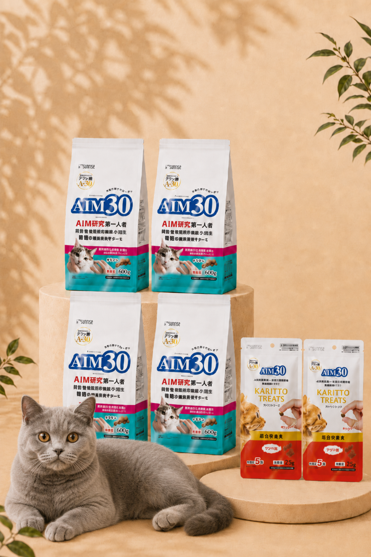 4'lü AIM30 STERİL YETİŞKİN KEDİ MAMASI BALIKLI, MULTİVİTAMİN HEDİYELİ