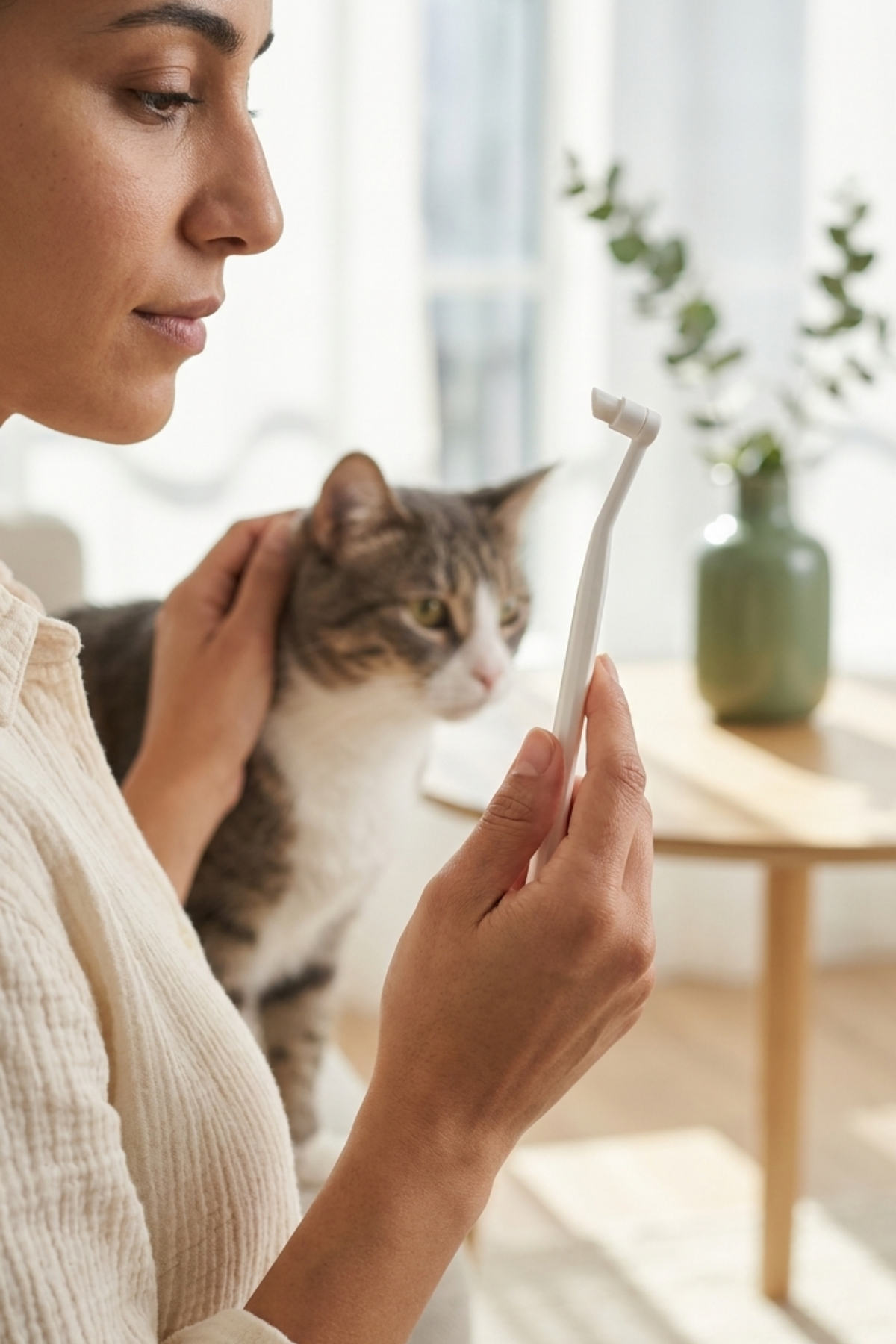 Nyanko Care Kediler İçin Değiştirilebilir Başlıklı  Diş Temizleyic