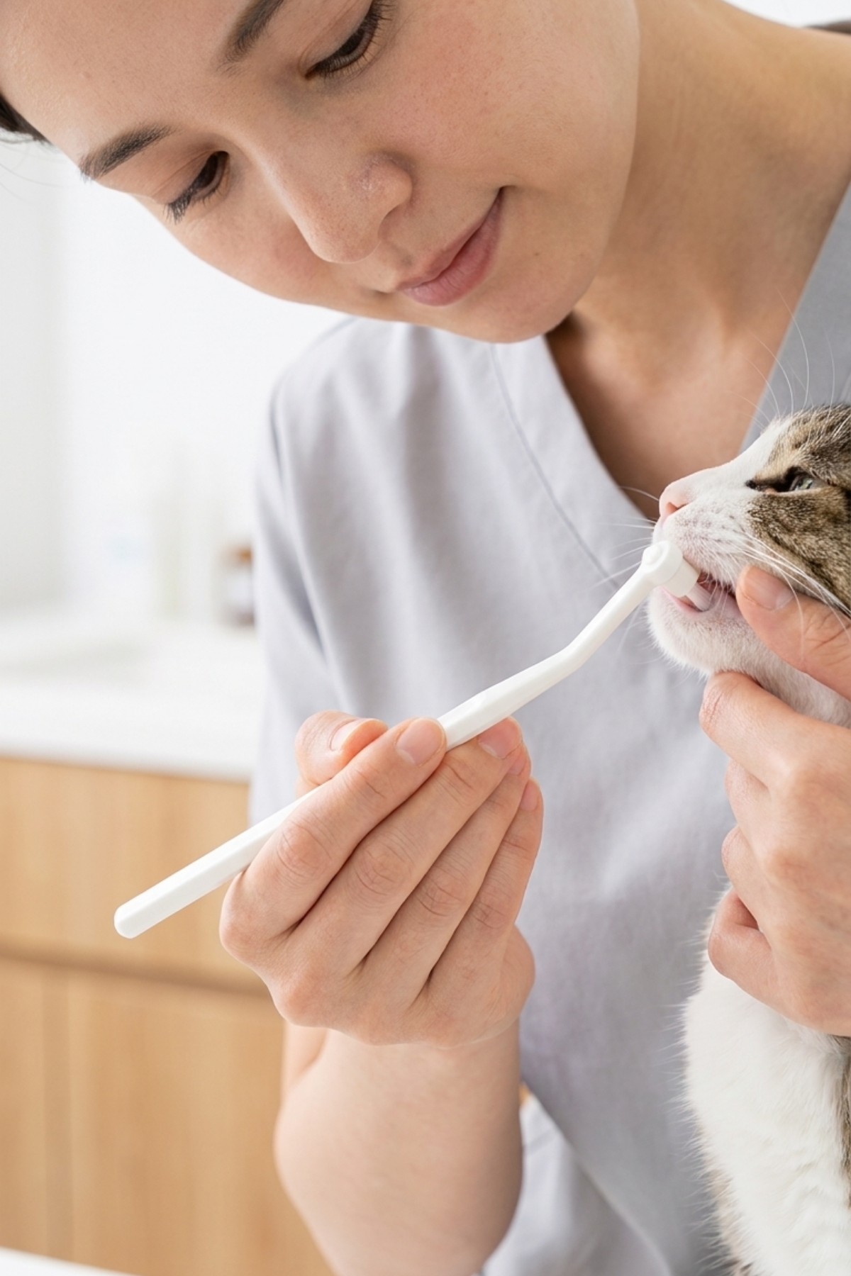 Nyanko Care Kediler İçin Değiştirilebilir Başlıklı  Diş Fırçası