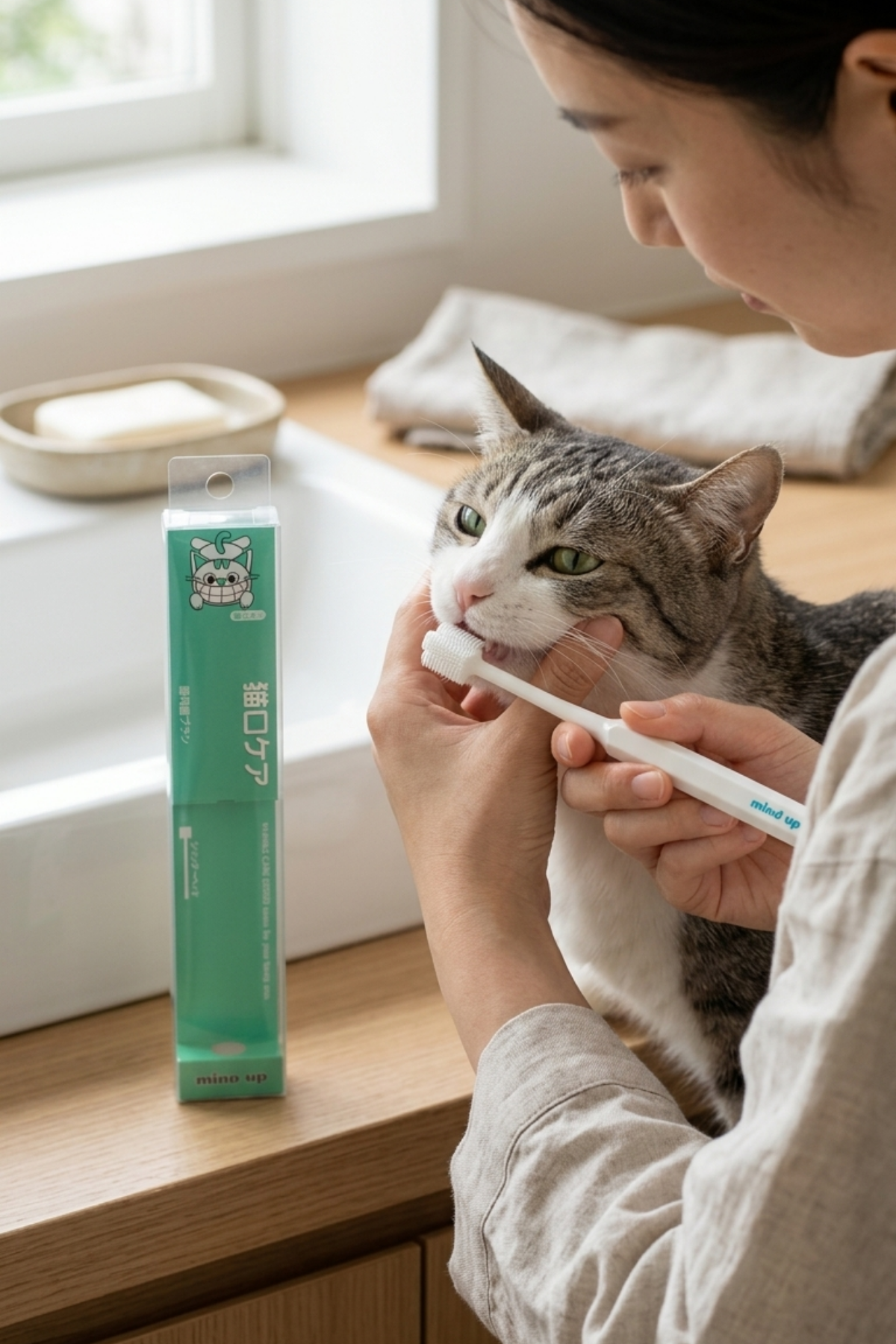 Nyanko Care Kediler İçin Silindir Başlıklı Diş Fırçası Büyük Boy