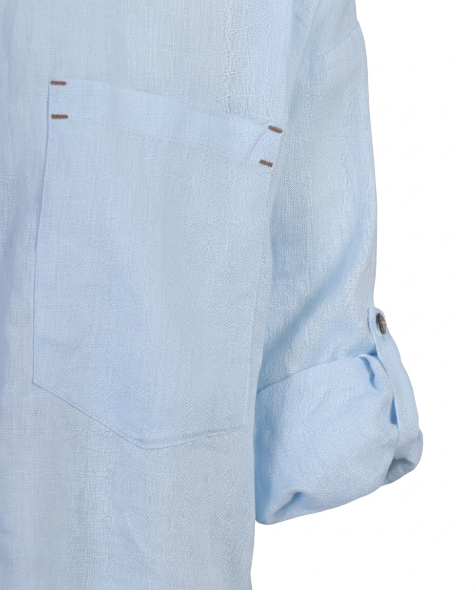 ÇİFT CEPLİ OVERSIZE KETEN GÖMLEKPerzoni