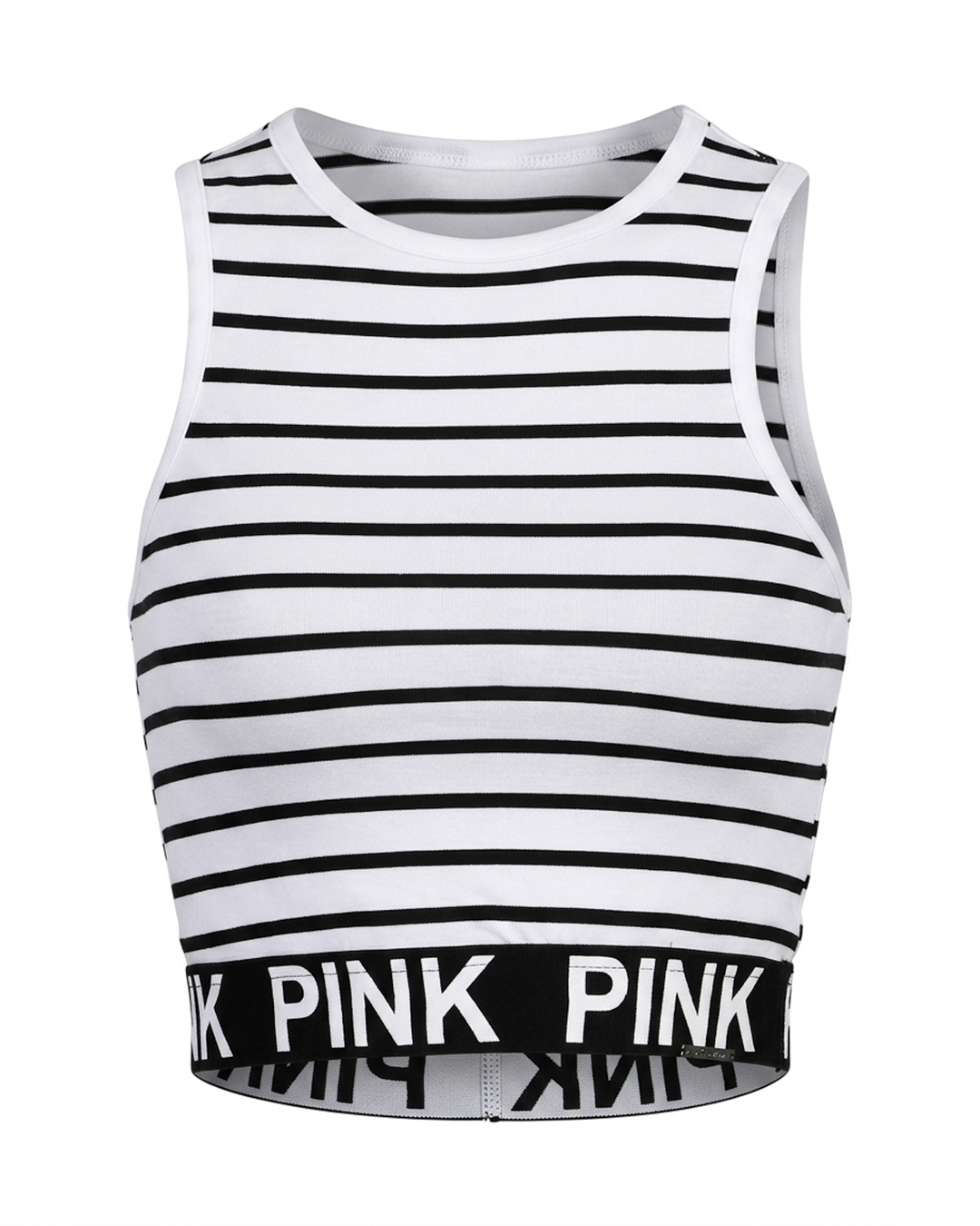 ÇİZGİLİ YAZILI DETAYLI CROP TOP ATLETDedo'çe