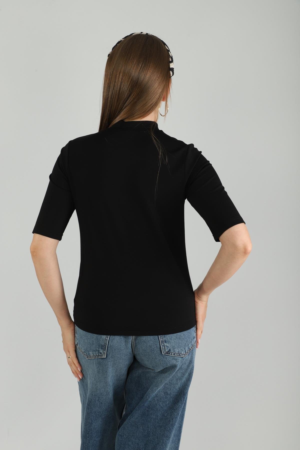 Günlük Kısa Kollu Düz T-ShirtDedo'çe
