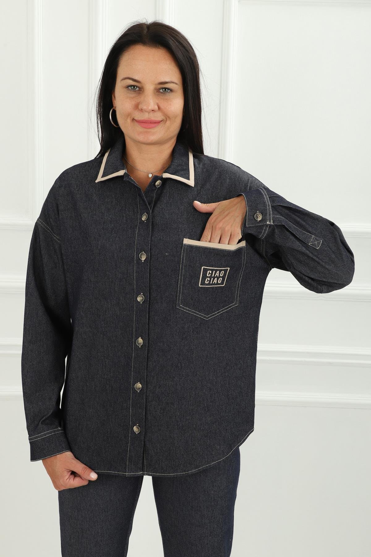 Kadın Denim Gömlek CeketDedo'çe
