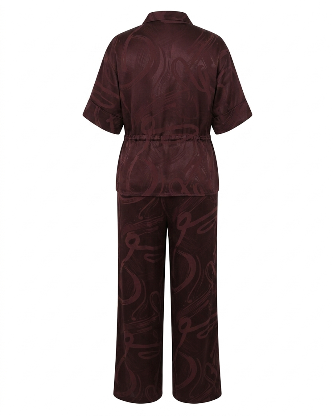 LOUNGEWEAR SERİSİ - VİZON SATEN DESENLİ TAKIMDedo'çe