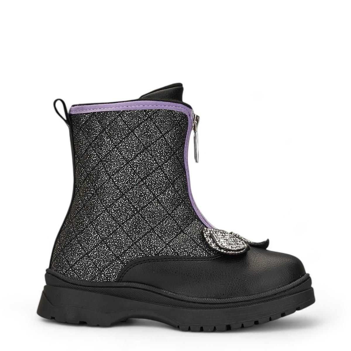 ARZEN_F_BOT_TAŞLI_702 SİYAH_SİMLİ_LİLA