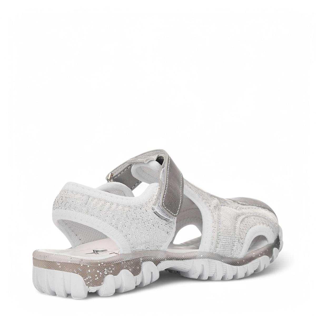 ARZEN_F_SANDALET_610 BEYAZ_GÜMÜŞ_SİMLİ