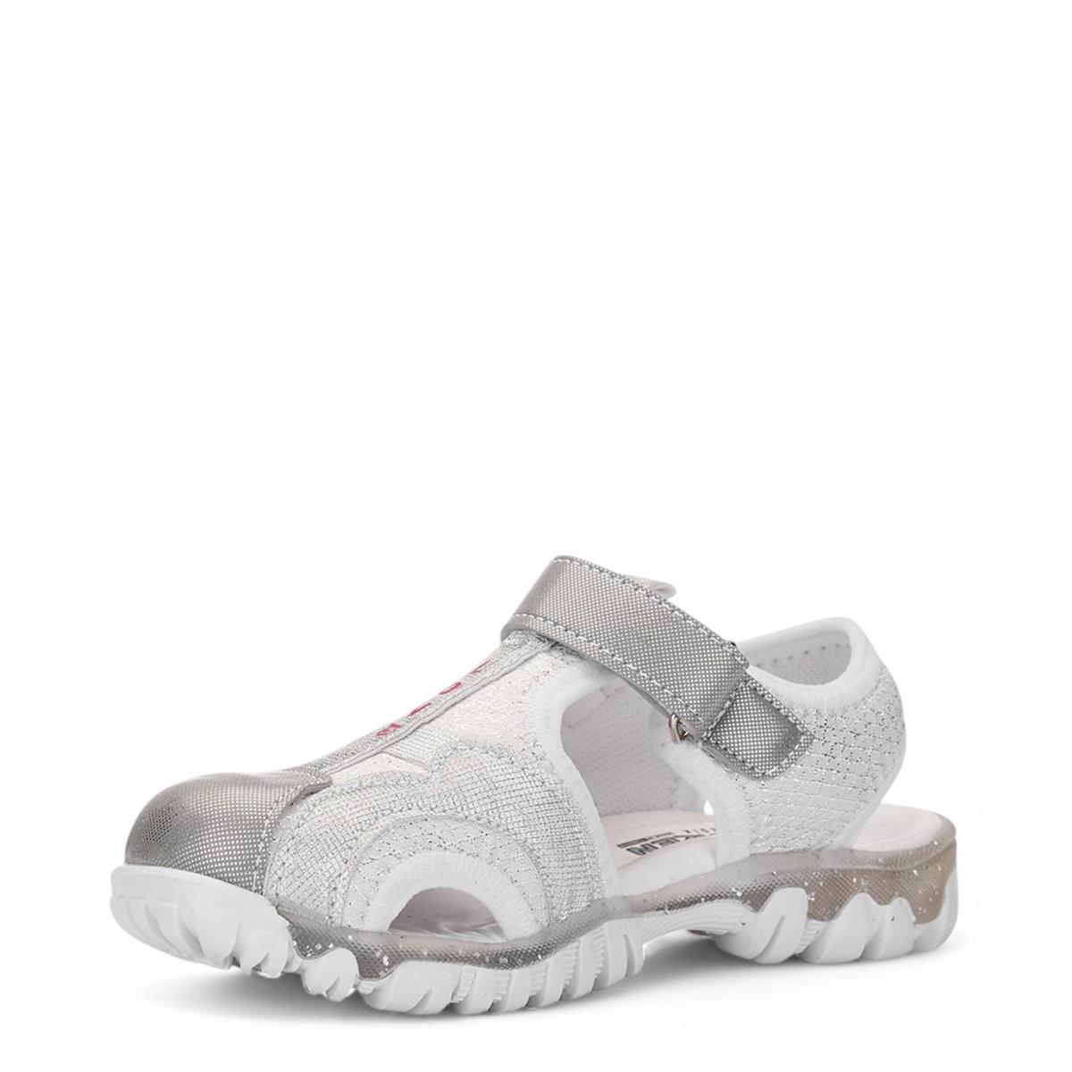 ARZEN_F_SANDALET_610 BEYAZ_GÜMÜŞ_SİMLİ