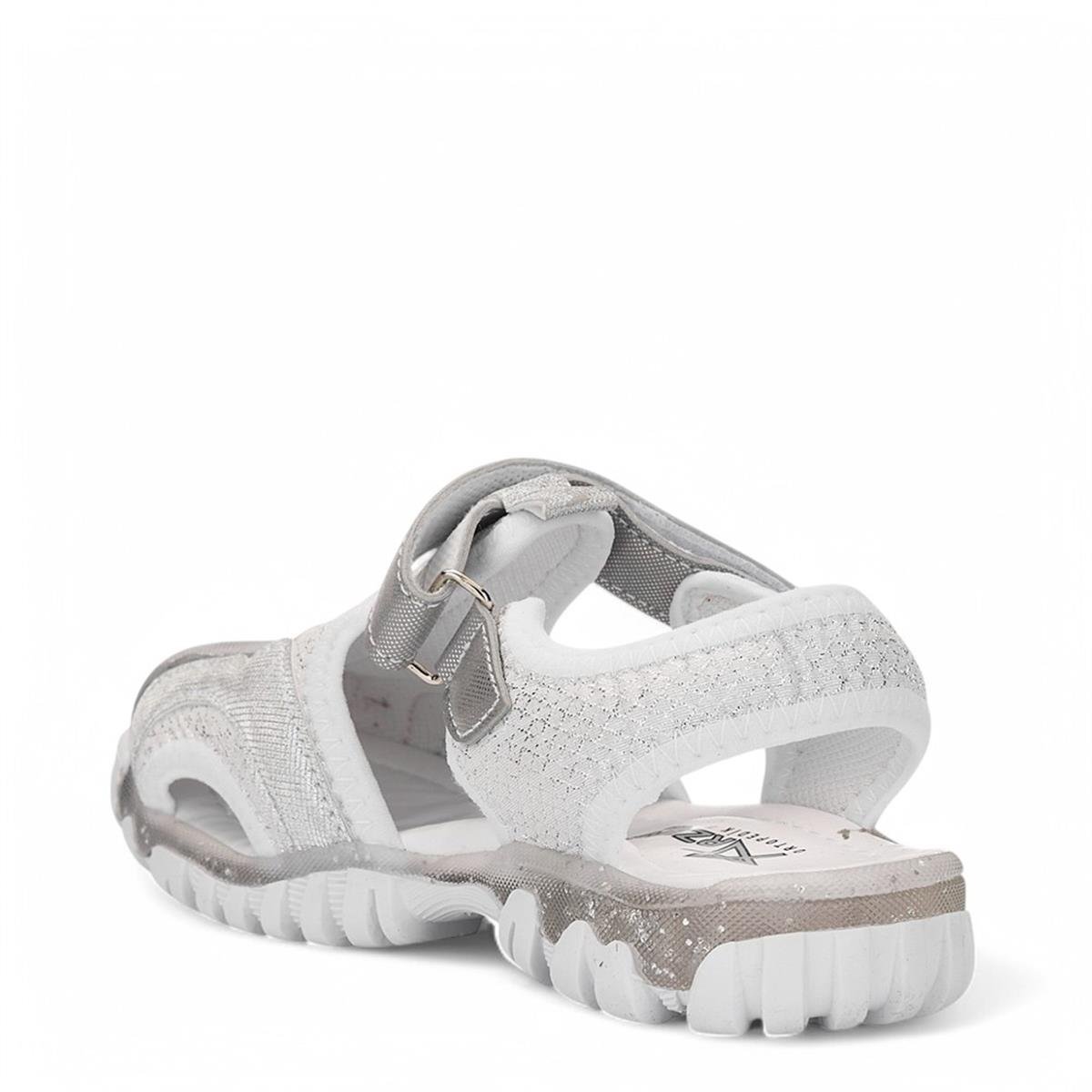 ARZEN_F_SANDALET_610 BEYAZ_GÜMÜŞ_SİMLİ