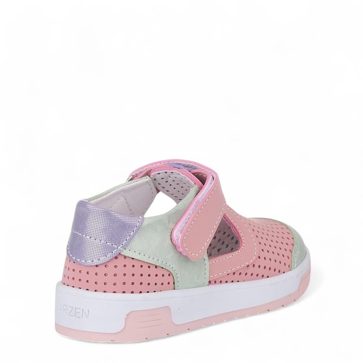 ARZEN_P_SANDALET_025 PEMBE_NUBUK_YEŞİL