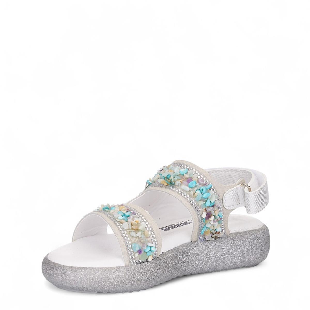 ARZEN_P_SANDALET_052 BEYAZ_SİMLİ