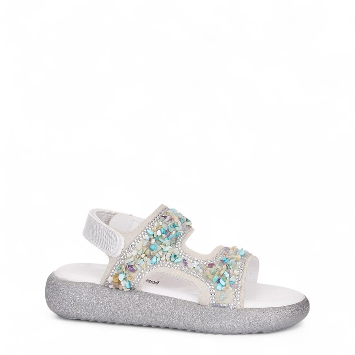 ARZEN_P_SANDALET_052 BEYAZ_SİMLİ