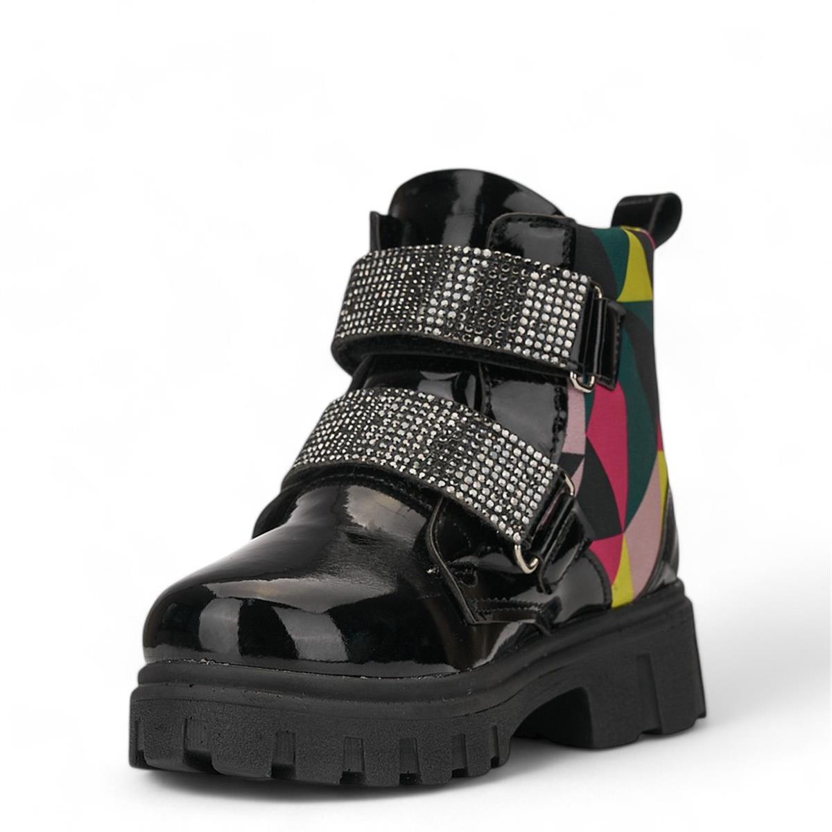 CARMELLA_P_BOT_601 SİYAH_RUGAN_DESENLİ_CIRTLI