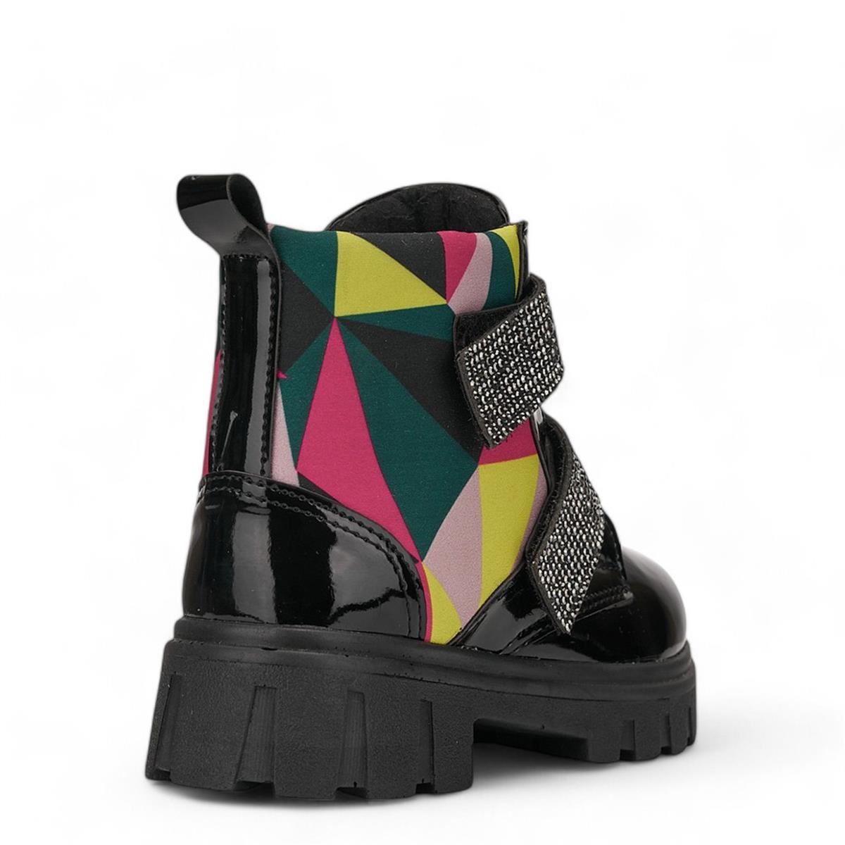 CARMELLA_P_BOT_601 SİYAH_RUGAN_DESENLİ_CIRTLI