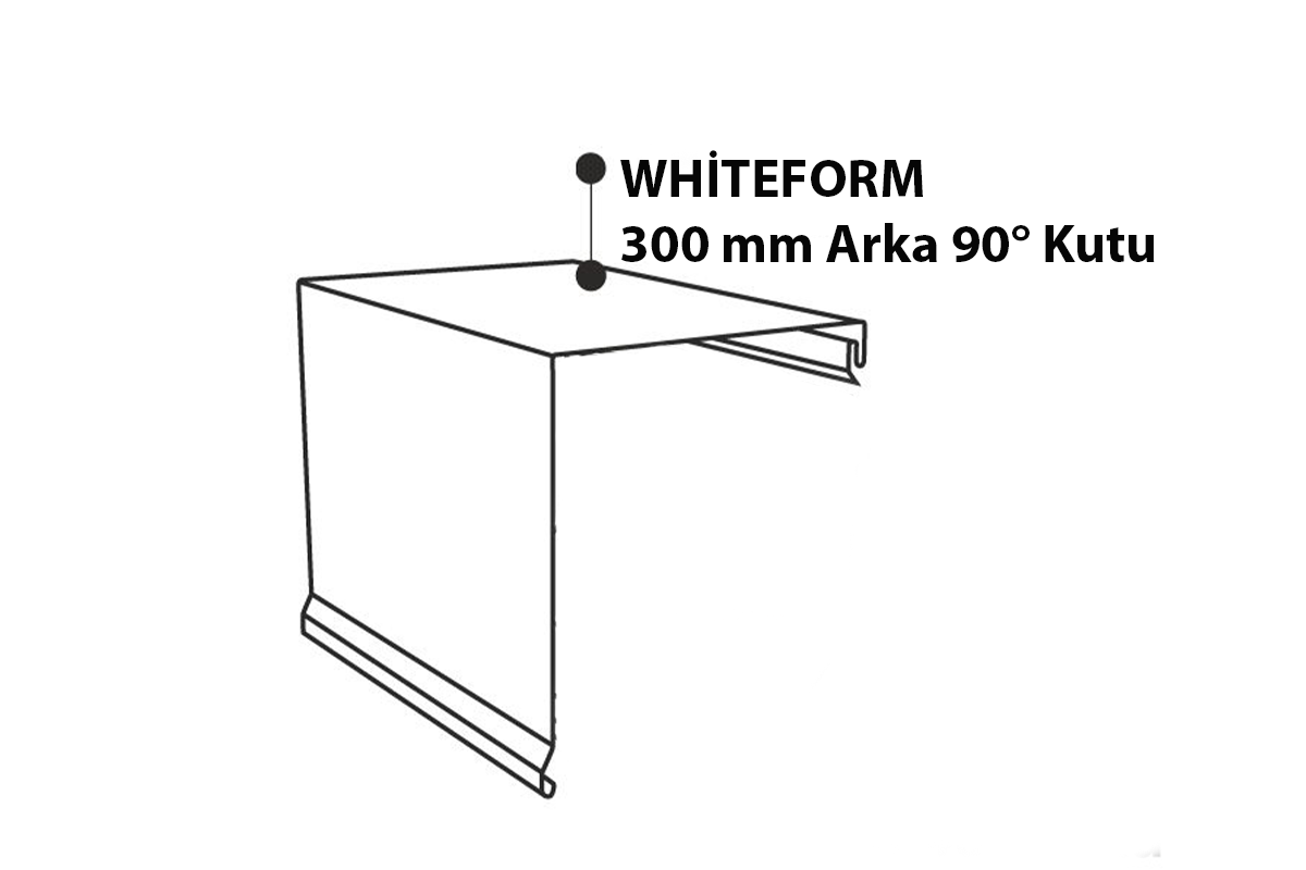 Alüminyum 300mm Arka Kutu Beyaz 90°