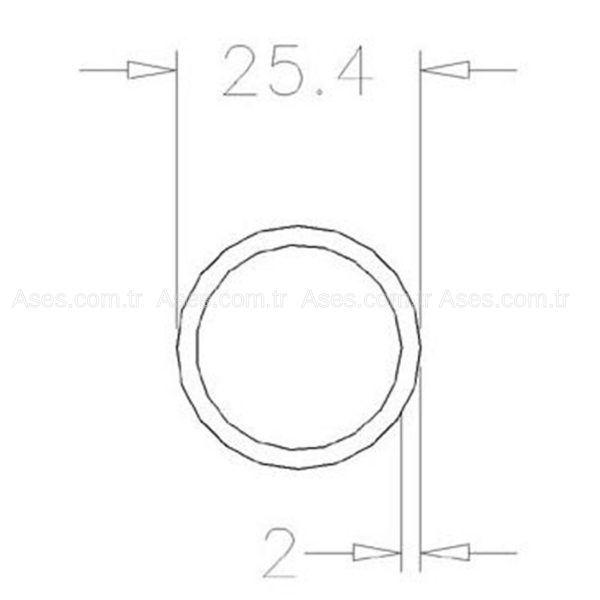 Ases2015-2750Mil Boş Boru Galvanizli 2mm L=2750mm