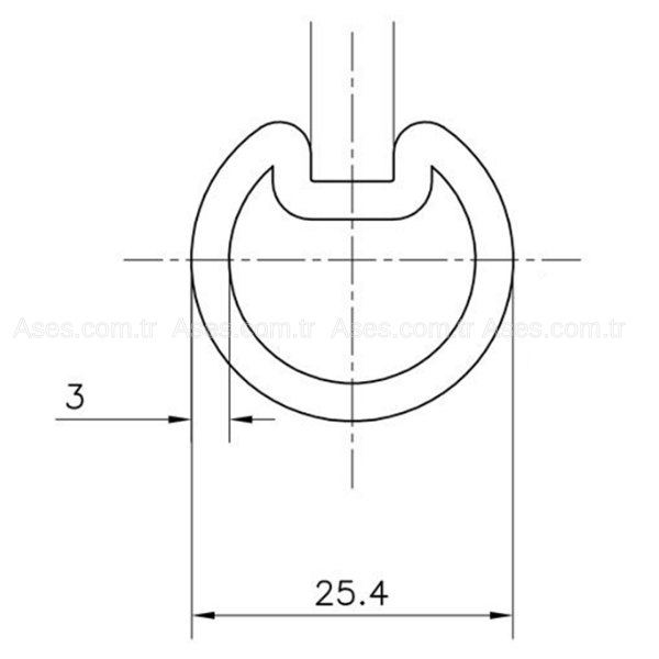 Ases705GB-7000Boş Mil Kama Kanallı  3mm L=7000mm