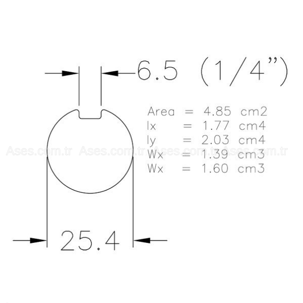 AsesASE.702-3500ZSeksiyonel Kapı Mili Dolu Kama Kanallı (350cm)