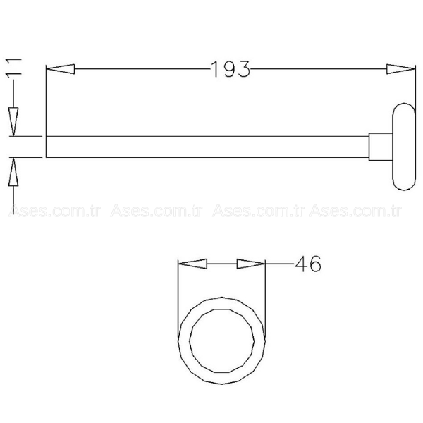 AsesASE.575.100Seksiyonel Kapı Tekerlek Naylon 2x11mm L=193mm